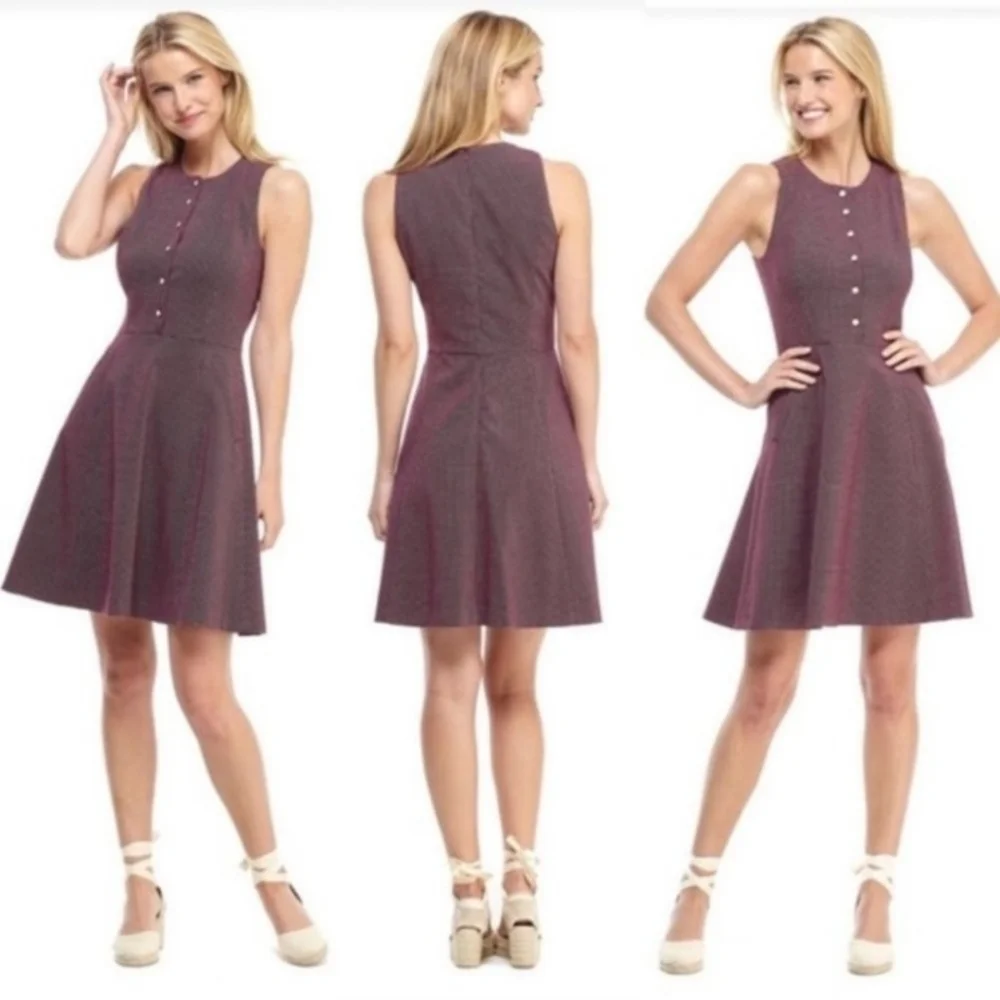 Gal Meets Glam Polka-dot Meg Jacquard Sleeveless Dress